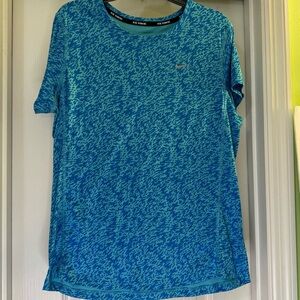 Nike Running Dri-Fit Short Sleeve Blue Tee Shirt
